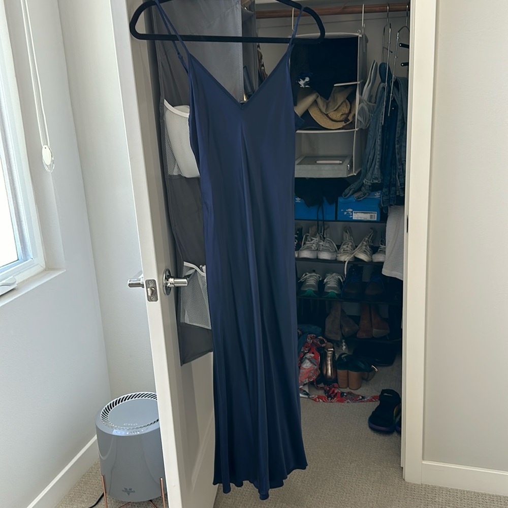 Quince Silk Slipdress Size Small Navy